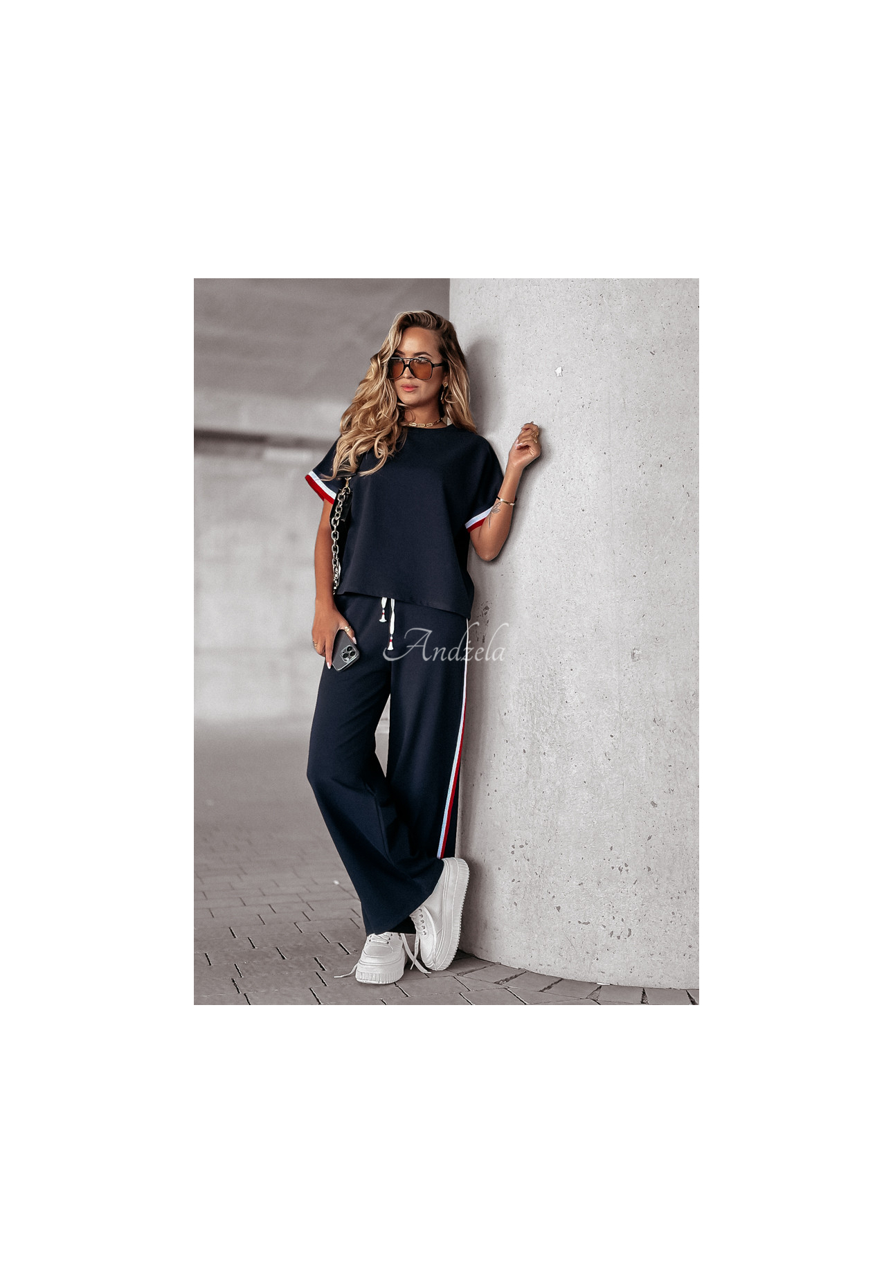 Sporty Vibes tracksuit set navy blue