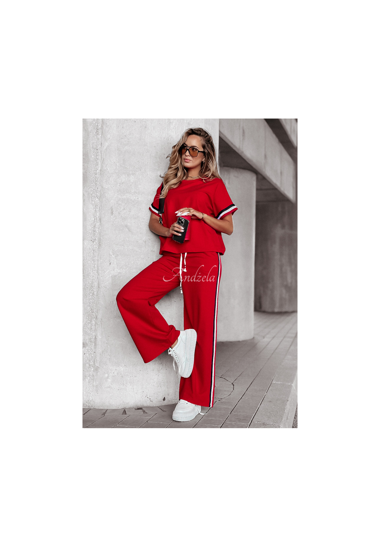 Sporty Vibes sweatshirt set red