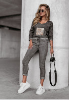 Bluzka z nadrukiem Simply Perfect ciemnoszara