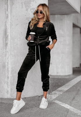 Better Later velour set black