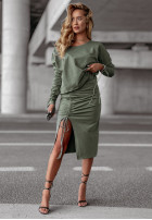 Komplet bluza i spódnica Side Of Sassy khaki