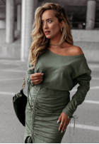 Komplet bluza i spódnica Side Of Sassy khaki