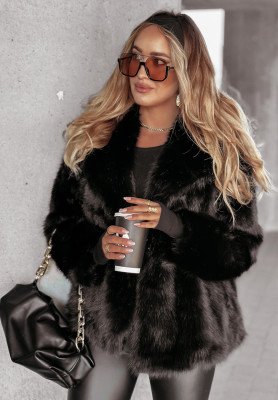Good Outfit Black Fur Coat