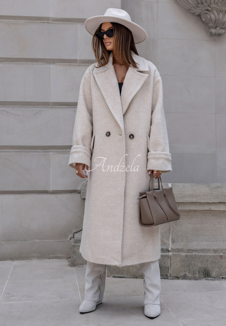 Cocomore Sunburnt Leaves beige collar coat