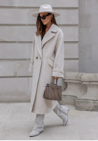 Coat z kołnierzem Sunburnt Leaves in beige