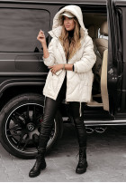 Pikowana Jacket z kapturem Autumn Colors in ecru