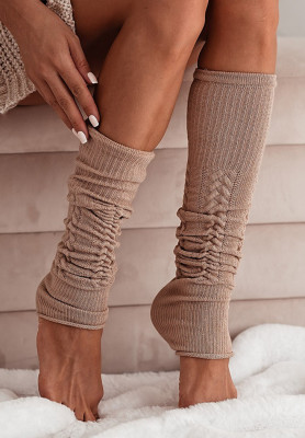 It's Pumpkin Time beige decoratively woven warmer gaiters