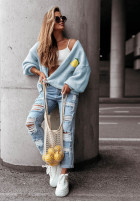 Kardigan z cytrynkami Limoncello błękitny