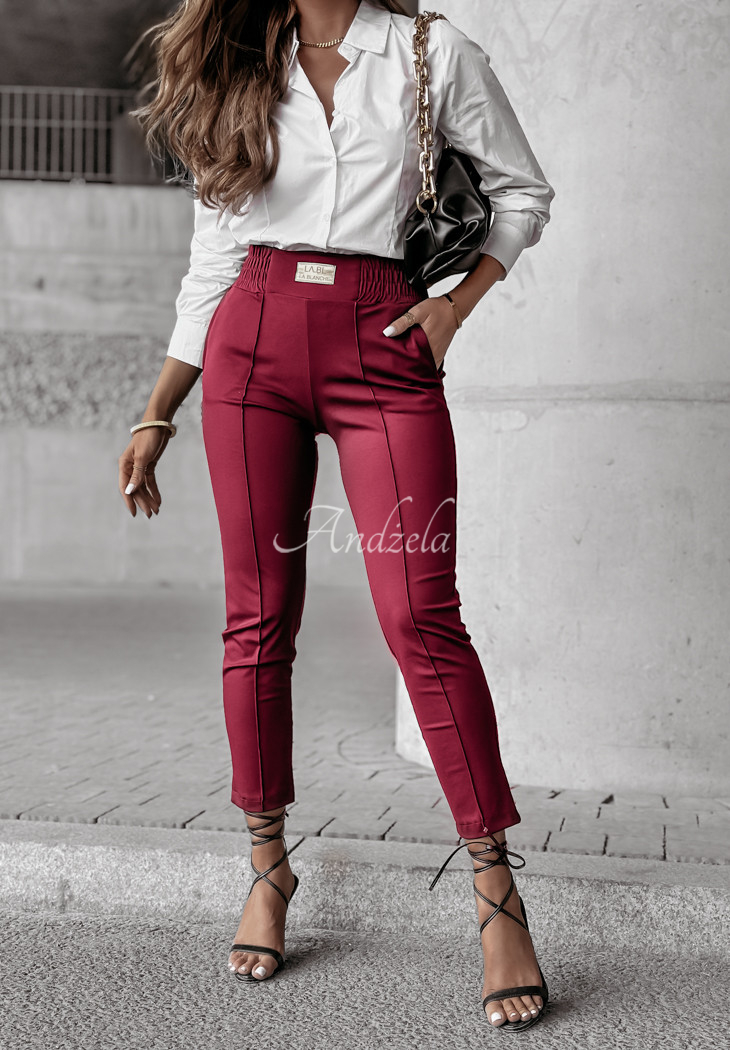 Pretty On Point burgundy fabric pants