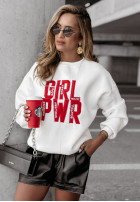 Bluza z napisem Girl Power biała