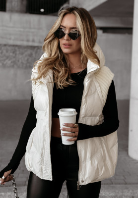 Just Pretending ecru quilted vest