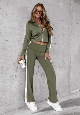 Komplet dresowy Fit And Fierce khaki