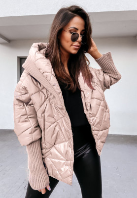 Sancha beige oversize hooded jacket