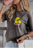 T-shirt When life gives you lemons szary