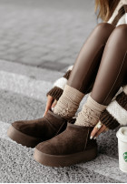 zamszowe Boots Crunchy Snow in chocolate
