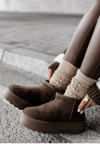 zamszowe Boots Crunchy Snow in chocolate