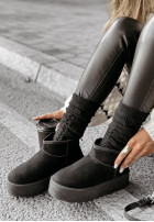zamszowe Boots Crunchy Snow in black