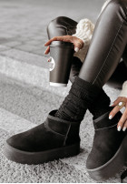 zamszowe Boots Crunchy Snow in black