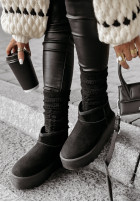 zamszowe Boots Crunchy Snow in black