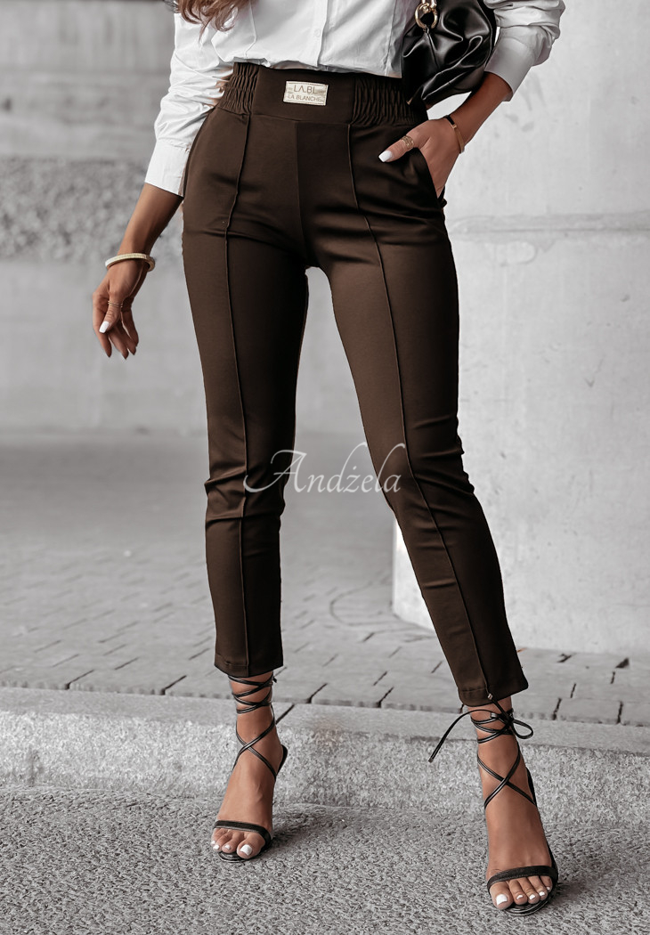 Pretty On Point fabric pants chocolate