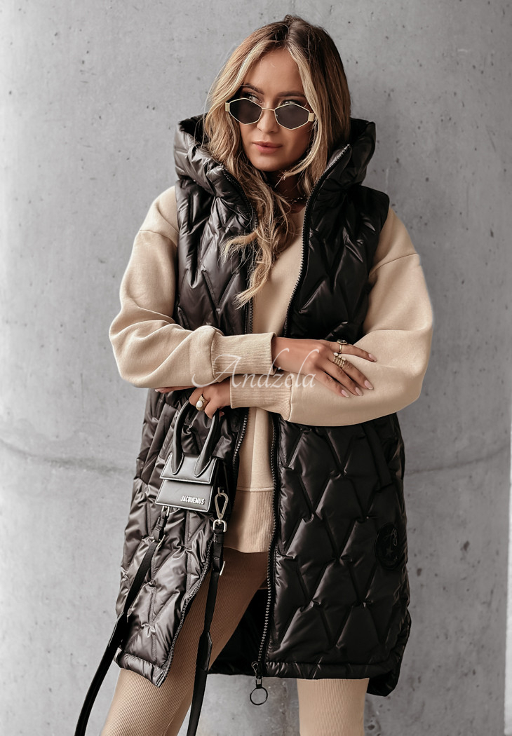 Quiet Afternoon black quilted vest