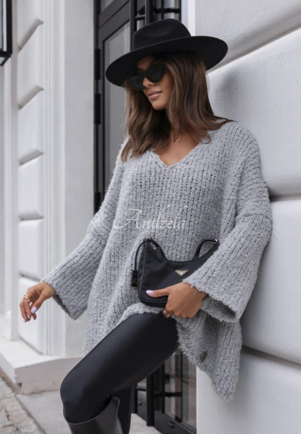 Sweter oversize z wełną Cocomore Dreamy Escape szary