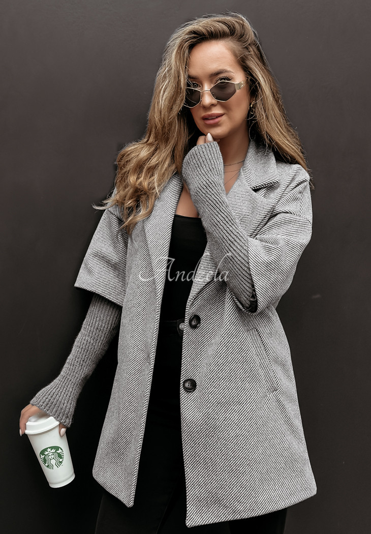 Leaves Of Autumn oversize coat grey