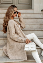 Kardigan w serca Look At The Heart beżowy