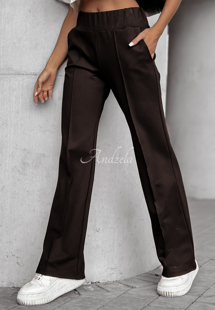 Material bell bottoms Can't Ignore Me chocolate.