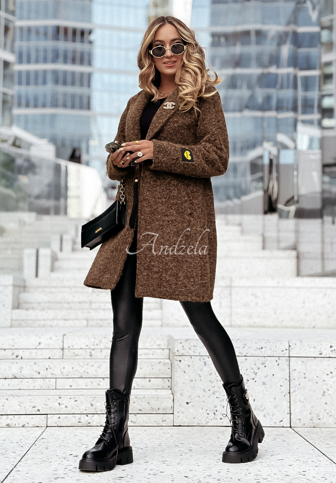 Touch Of Cold chocolate sheepskin coat
