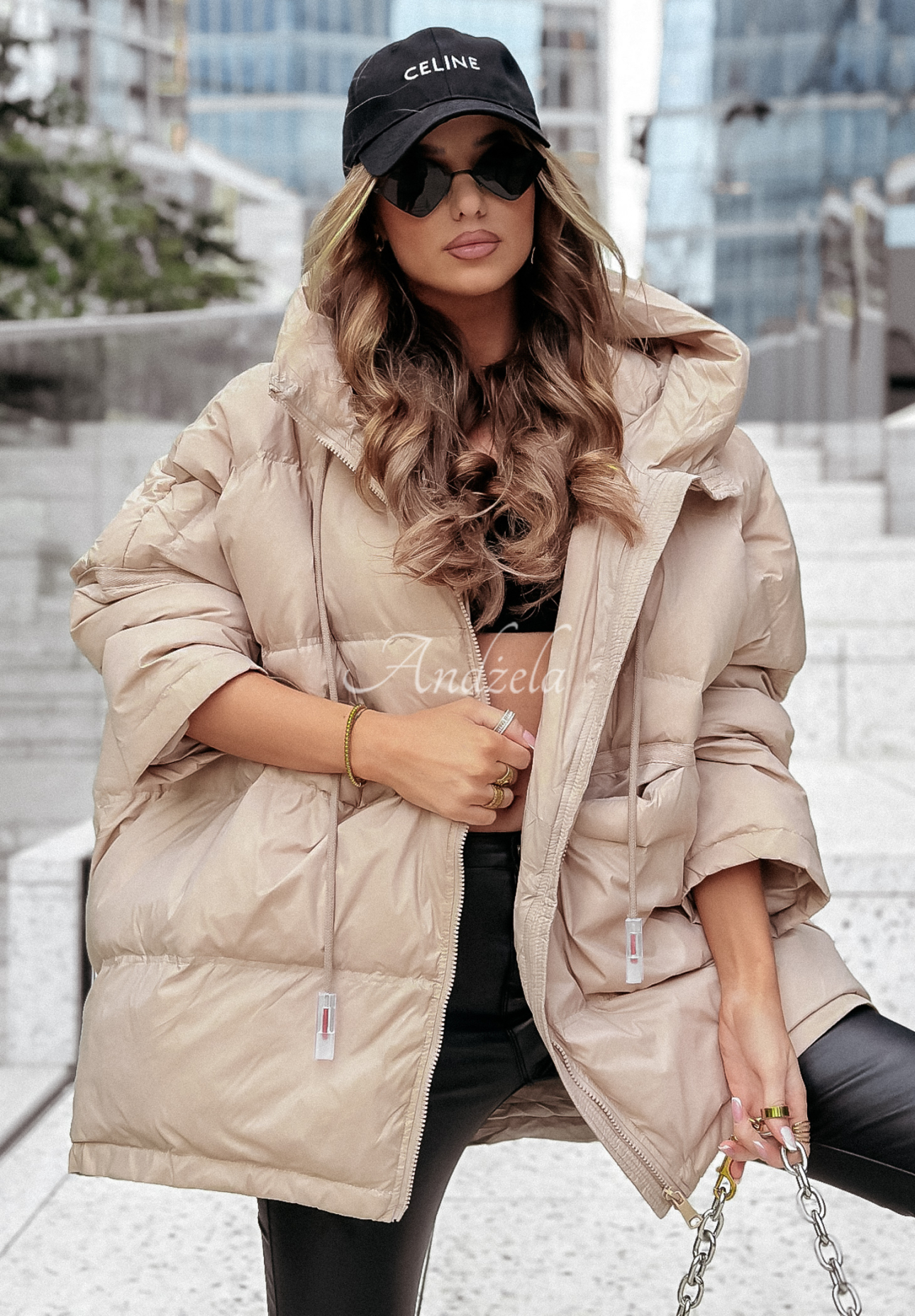 Coldest Of Times hooded down jacket beige