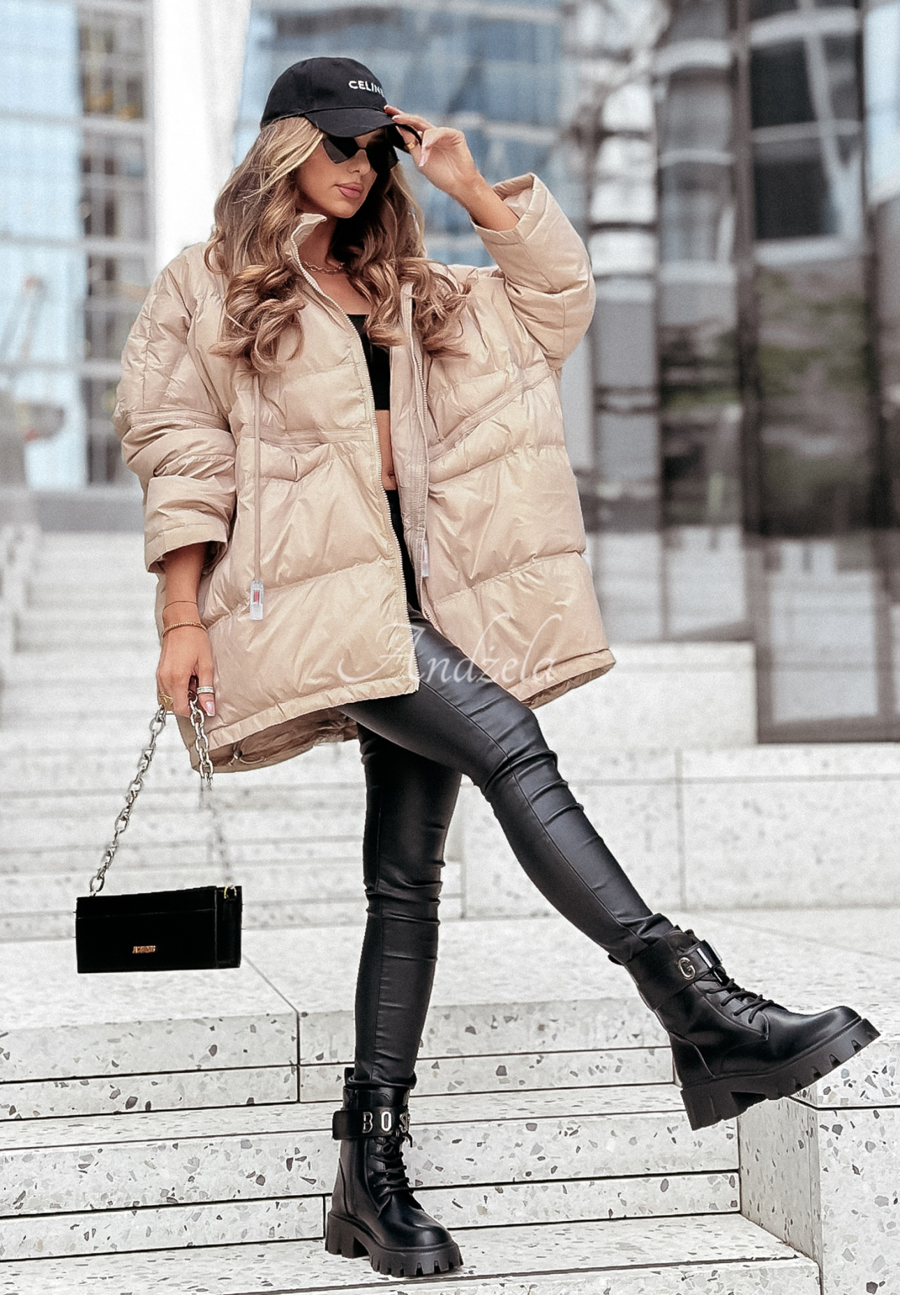 Coldest Of Times hooded down jacket beige