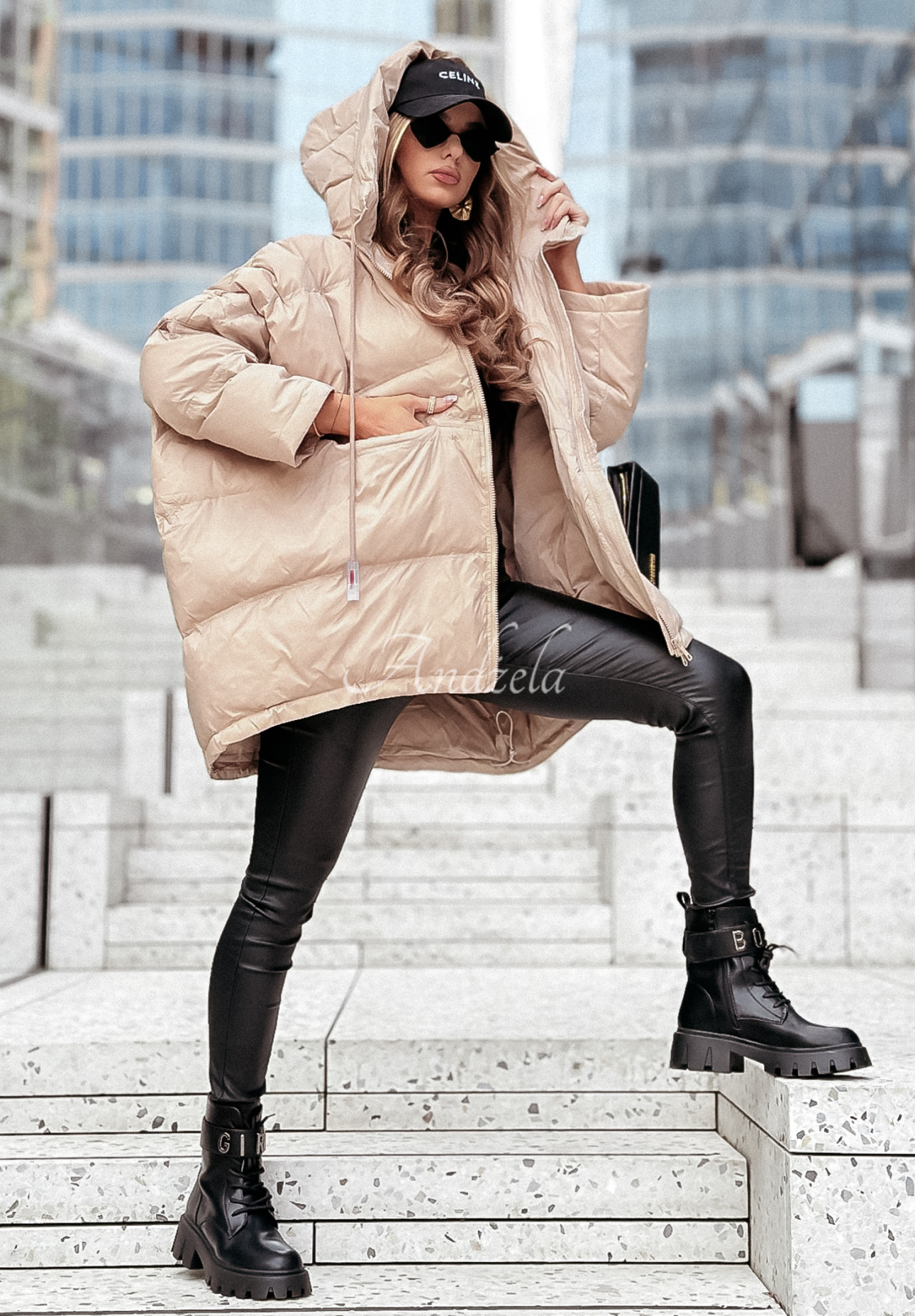 Coldest Of Times hooded down jacket beige