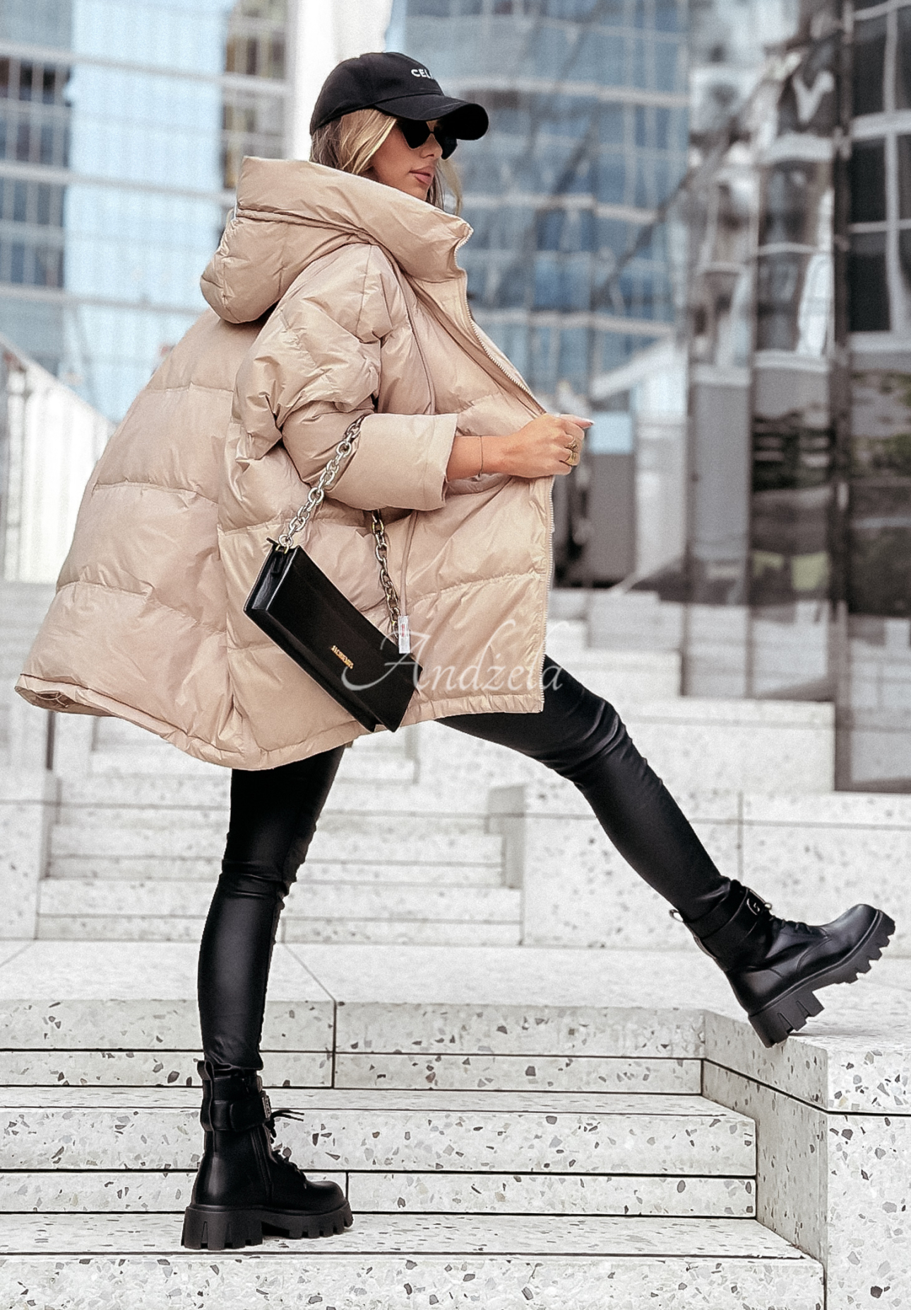 Coldest Of Times hooded down jacket beige