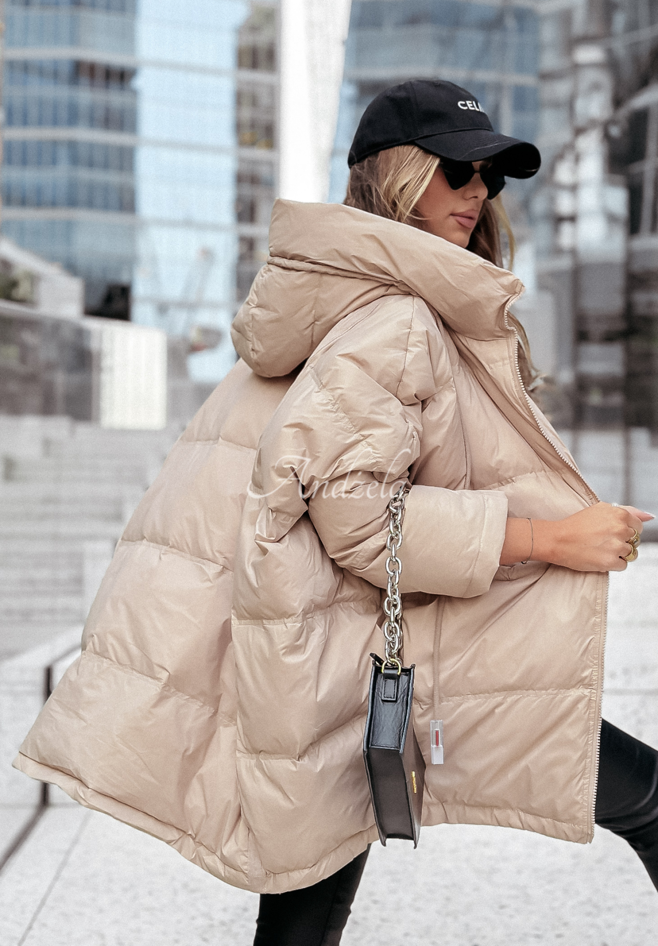Coldest Of Times hooded down jacket beige