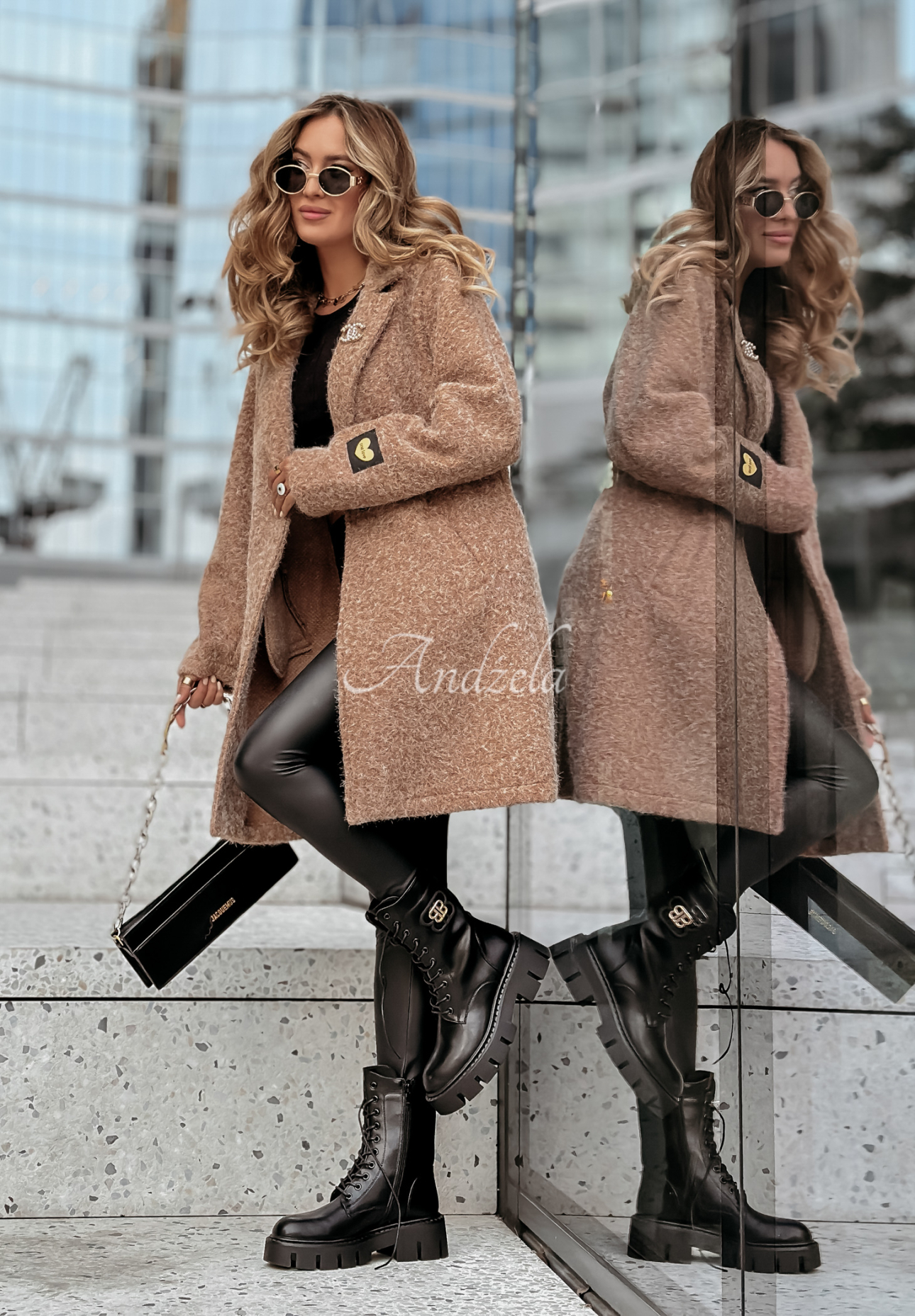 Touch Of Cold camel sheepskin coat