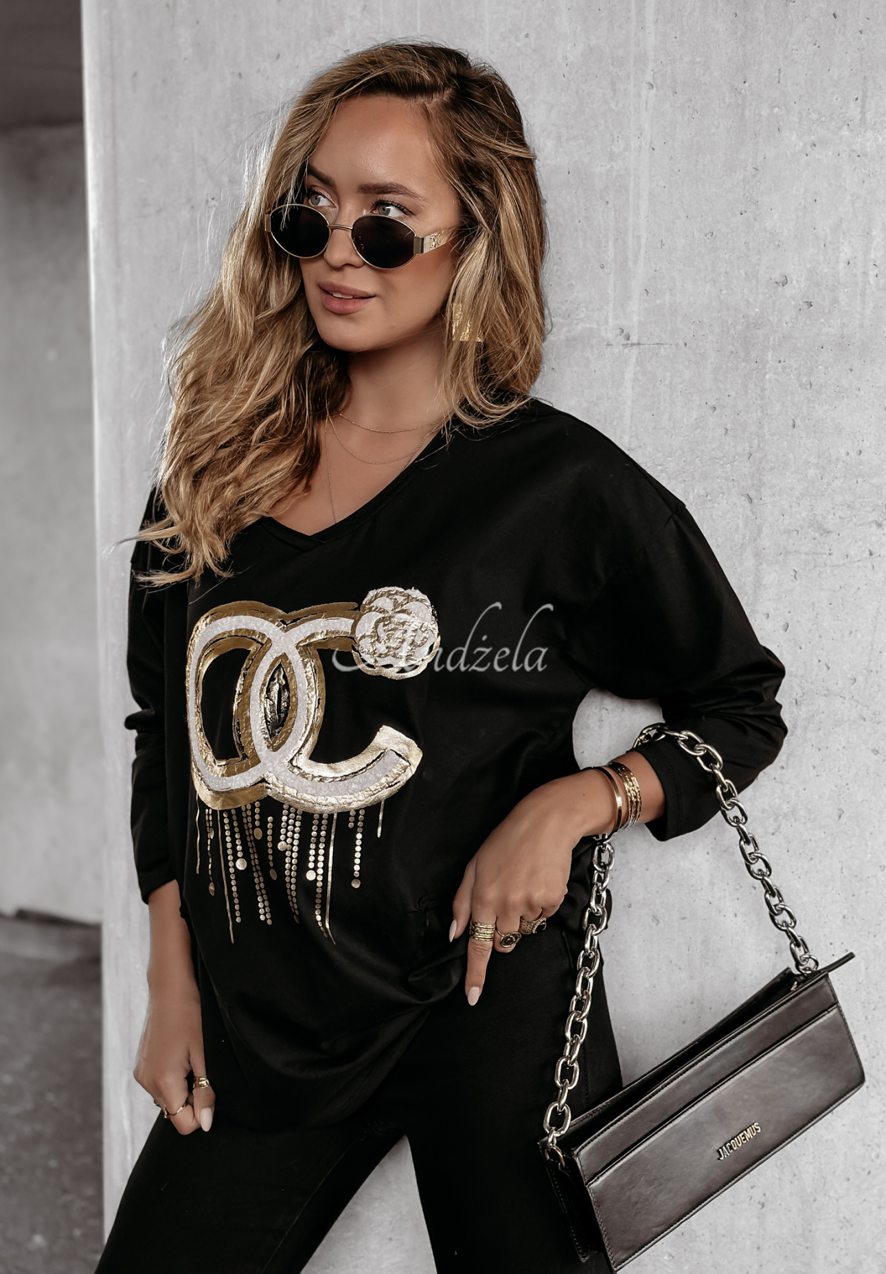 Long Printed Blouse Makes An Effort black