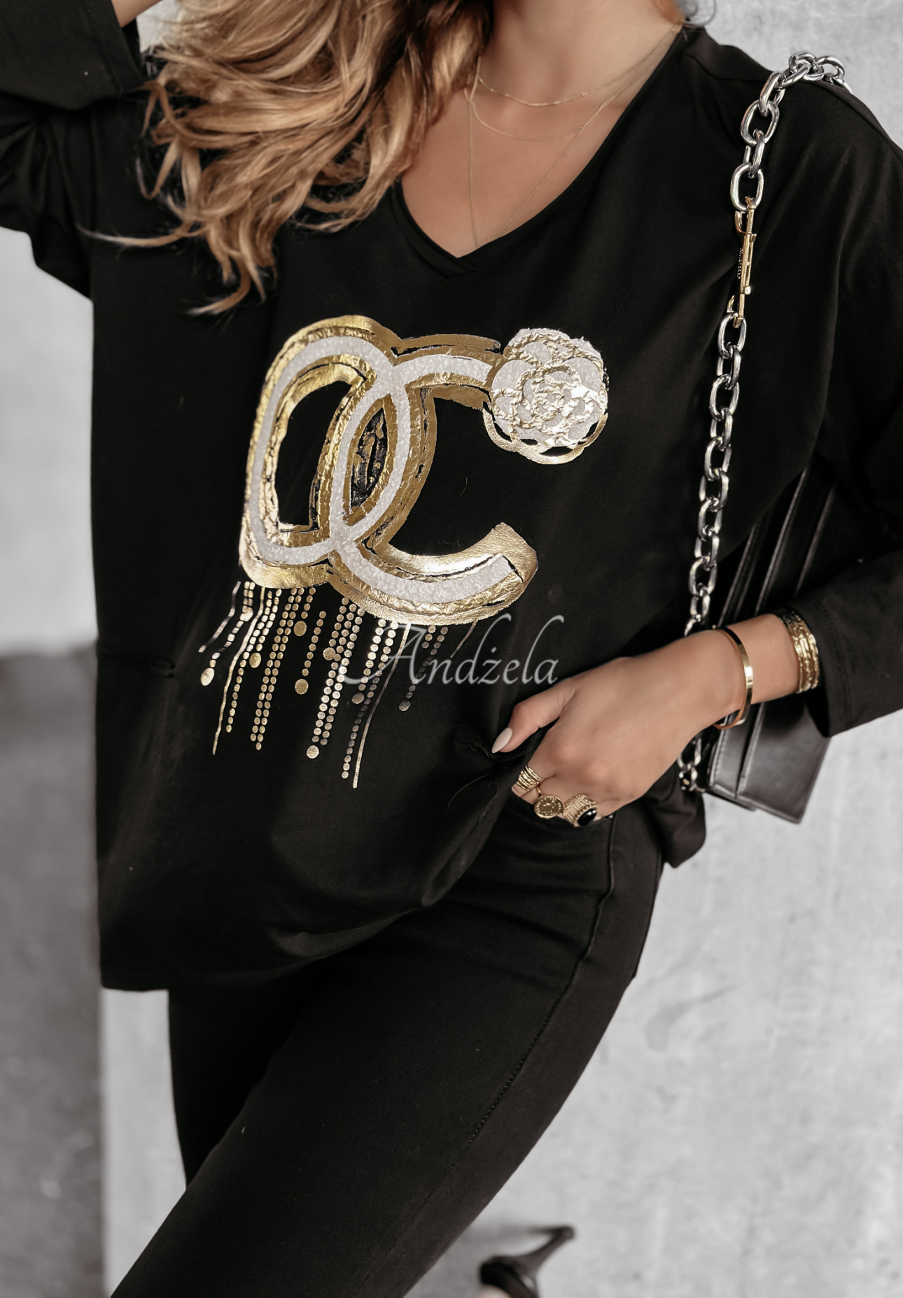 Long Printed Blouse Makes An Effort black