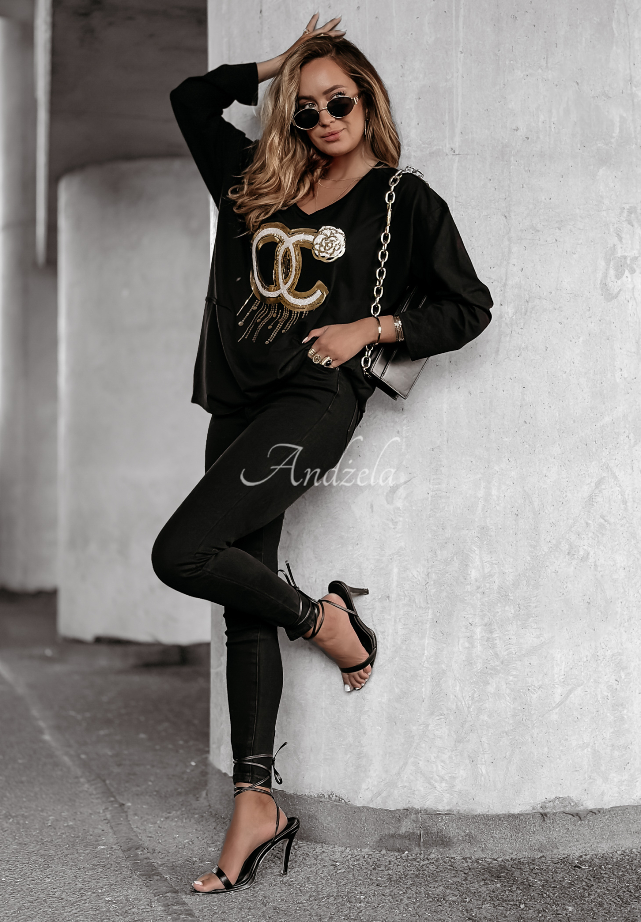 Long Printed Blouse Makes An Effort black