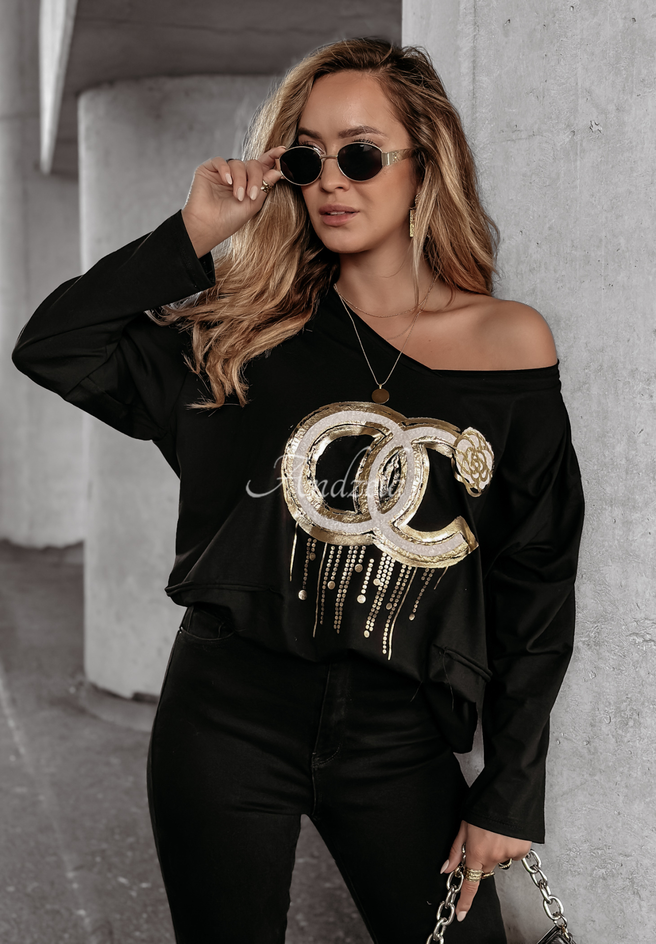 Long Printed Blouse Makes An Effort black