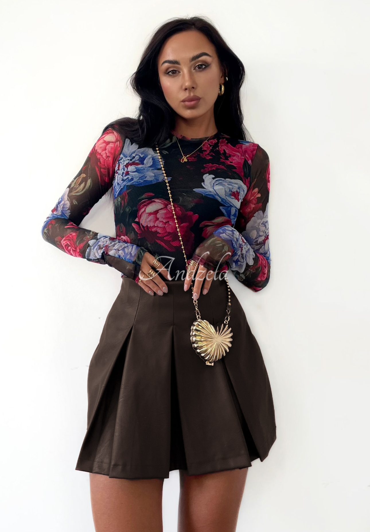 La Milla Cloud Nine chocolate leather skirt-shorts