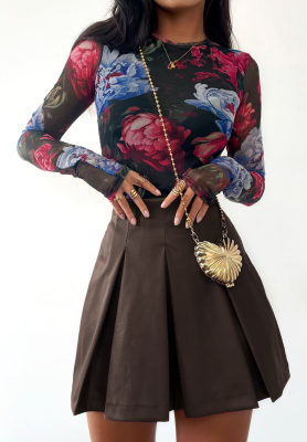 La Milla Cloud Nine chocolate leather skirt-shorts