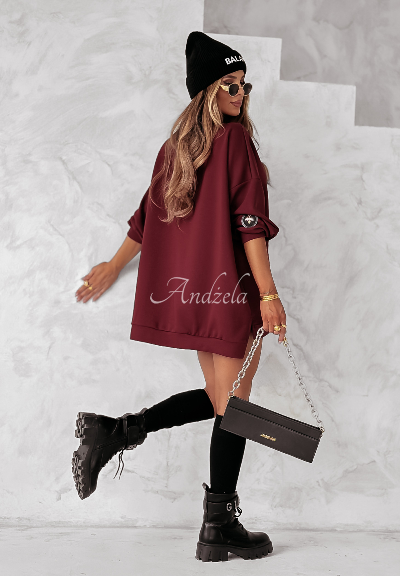 Bluza oversize Active Queens burgundowa