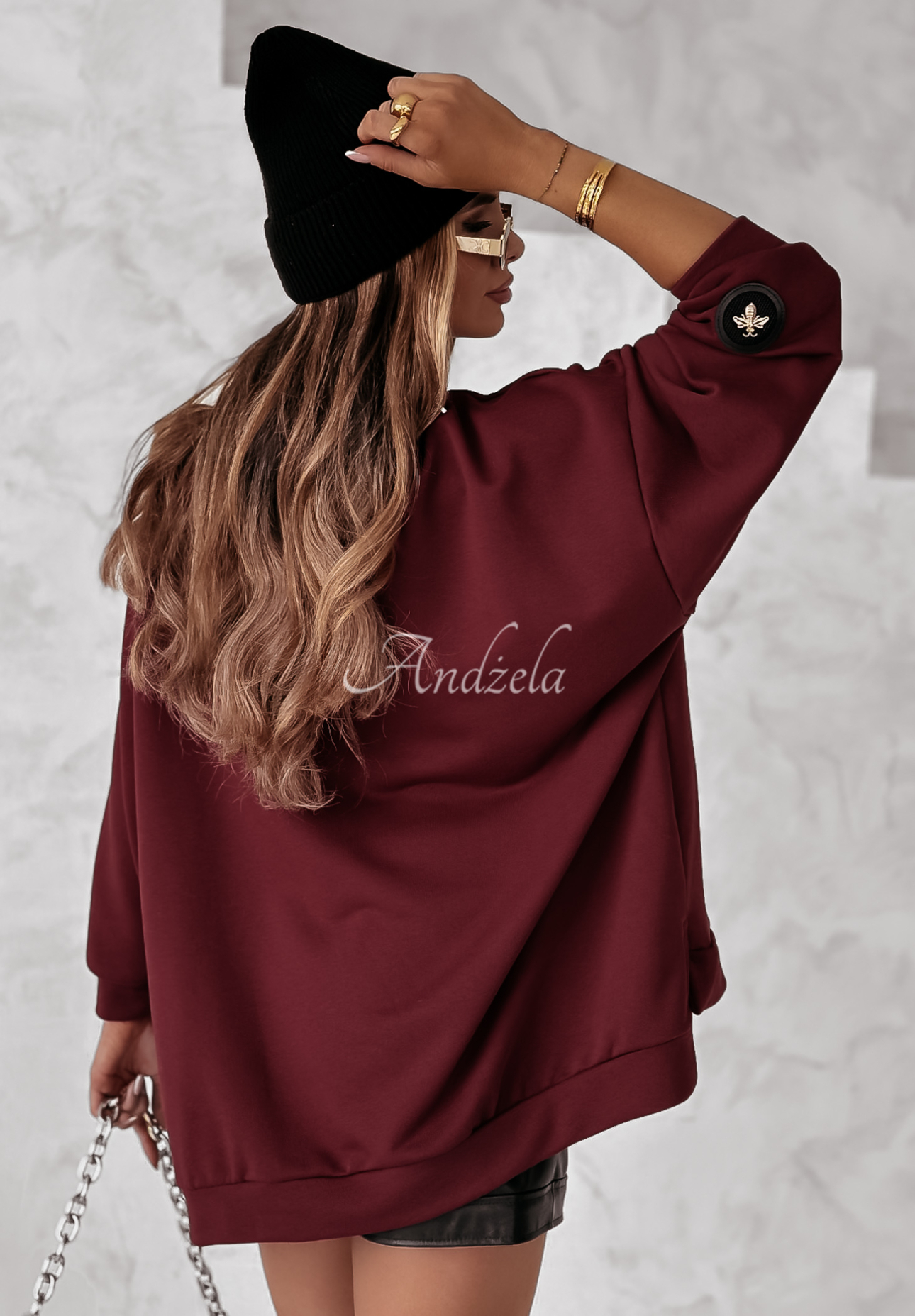 Bluza oversize Active Queens burgundowa