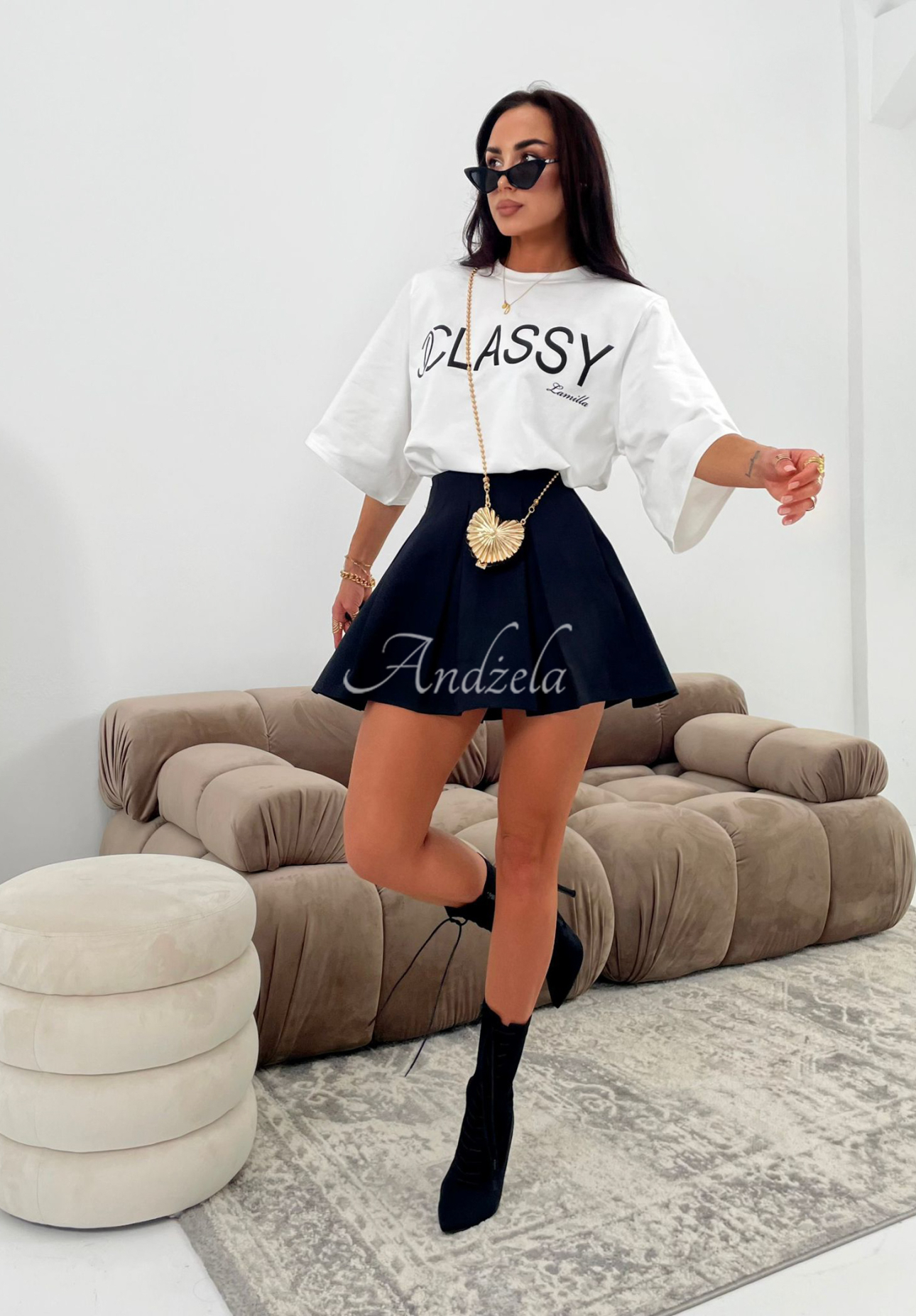 La Milla Casa De Moda pleated mini skirt and shorts black
