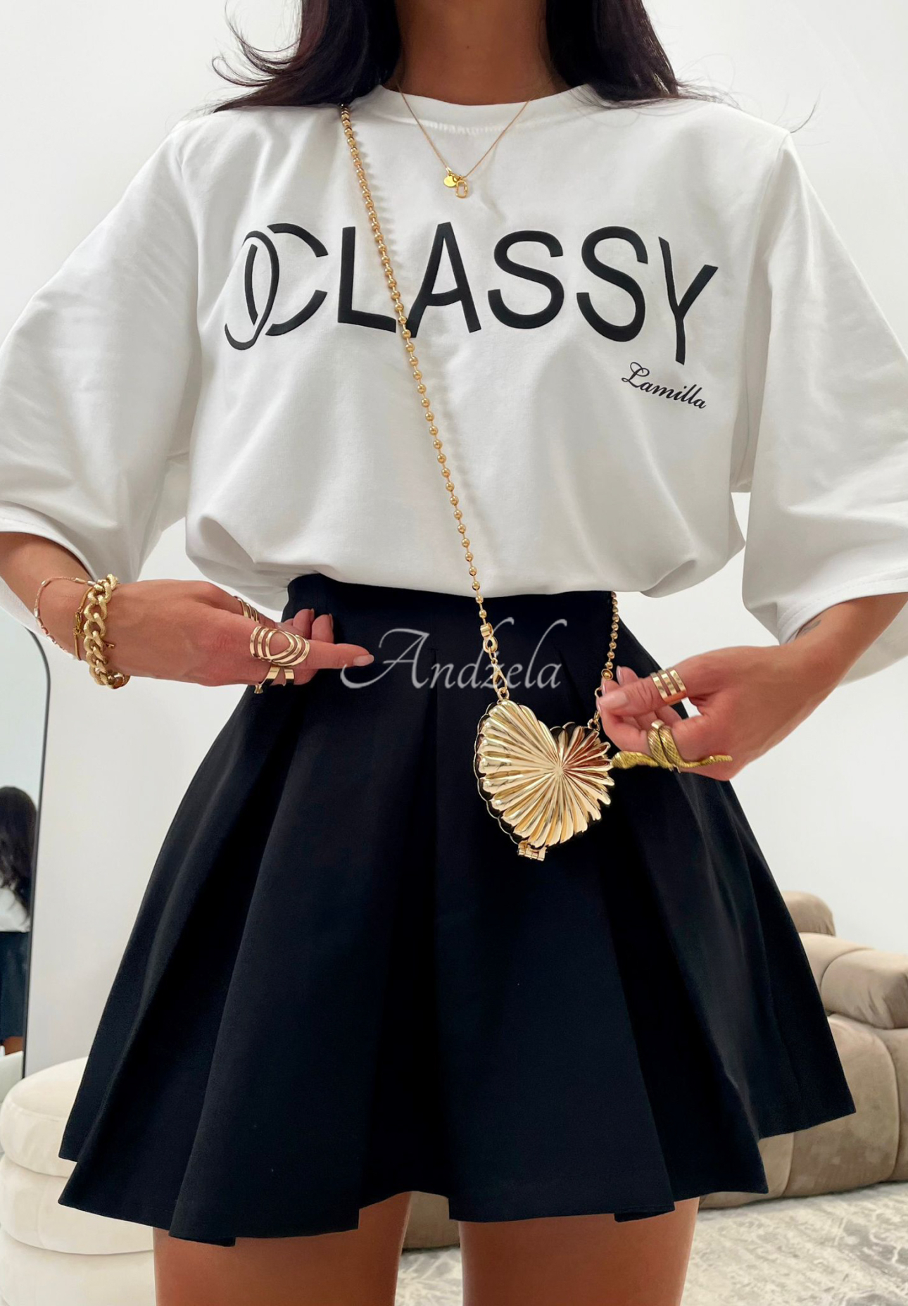 La Milla Casa De Moda pleated mini skirt and shorts black