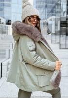 Kurtka parka z futerkiem Avenue khaki