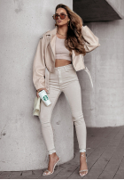 Spodnie jeansowe skinny Kendriss beżowe