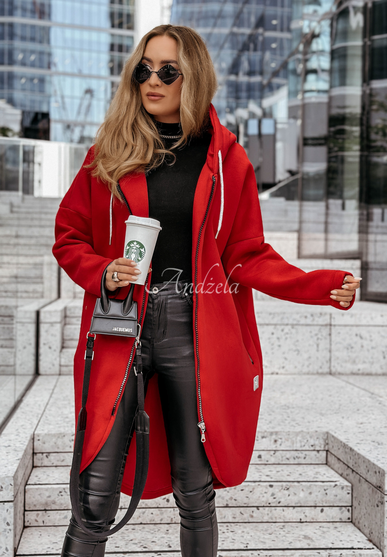 Peaceful Mind long hoodie red