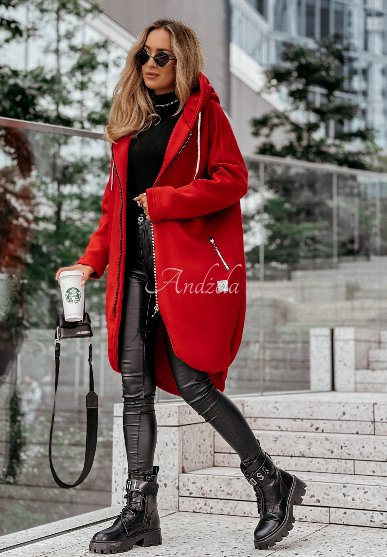 Peaceful Mind long hoodie red